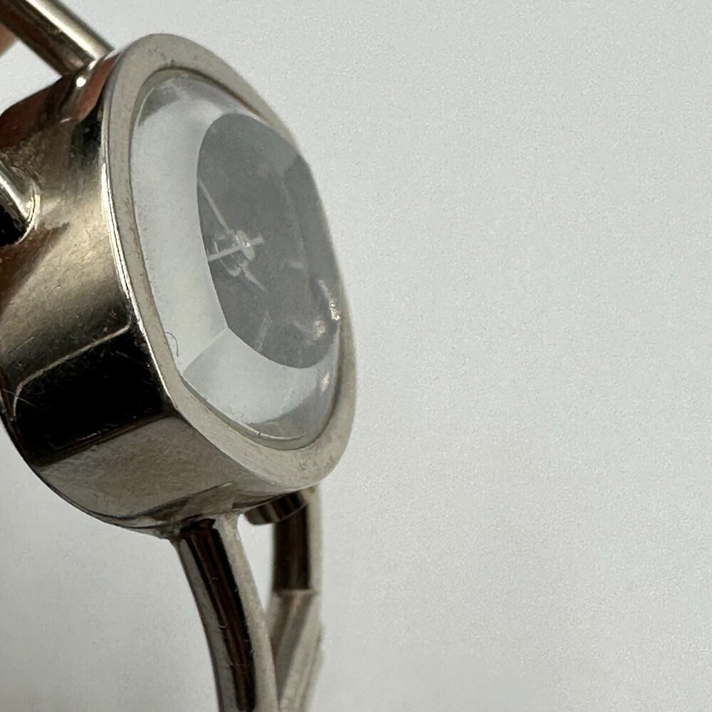 3/$30 Xanadu Watch Women Silver Tone Marquise Face Black Dial 17MM Bangle 5.5" - Picture 5 of 14